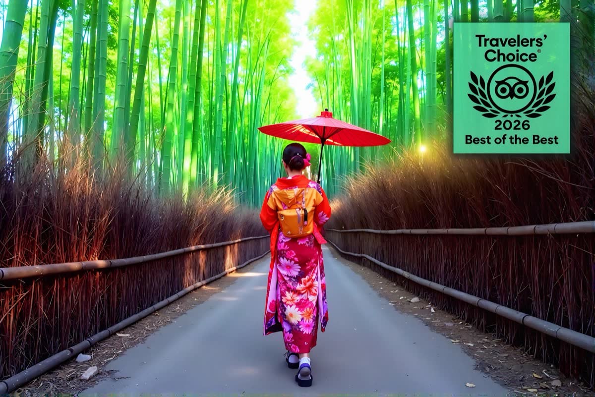 Arashiyama, Kyoto — bamboo forest, temples, and river district