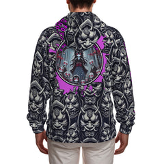 All-Over Print Zip Up Hoodie With Pocket
