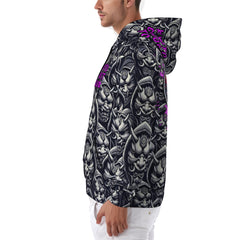 All-Over Print Zip Up Hoodie With Pocket